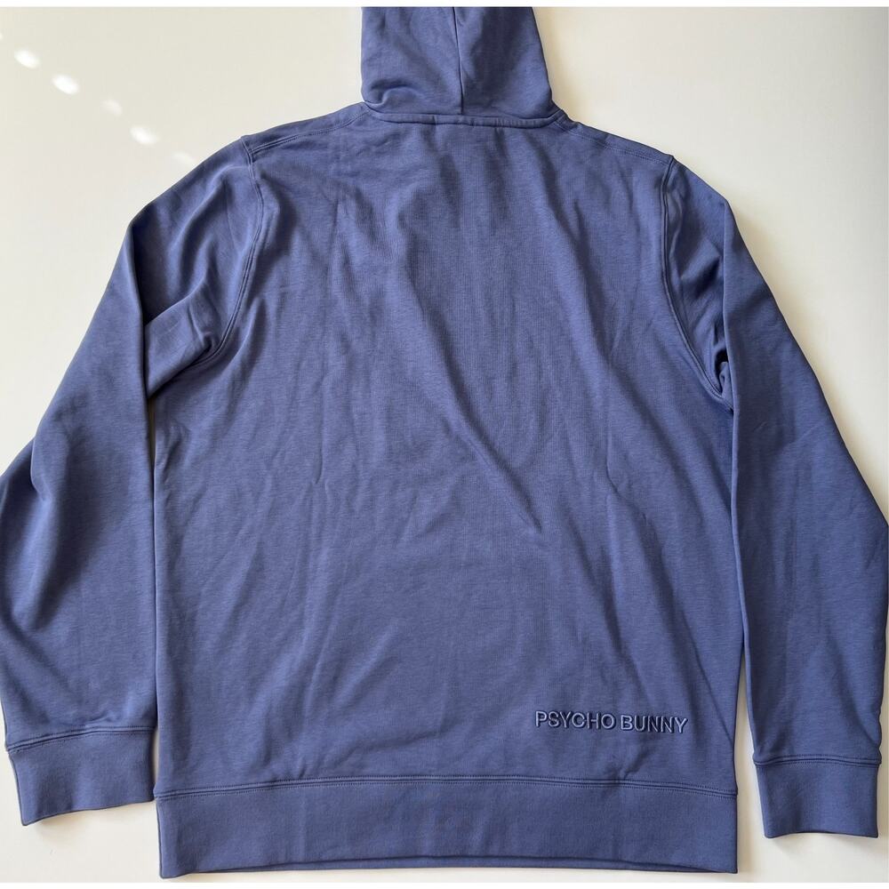 Psycho Bunny Ryder Embroidered Bunny Patch Hoodie Blue Ice Men's Size L New - Picture 9 of 16